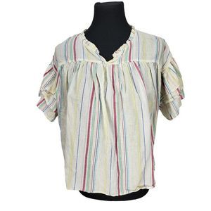 Peyton & Parker Girls Ruffle Striped Babydoll Oversized Blouse Size‎ Large (14)